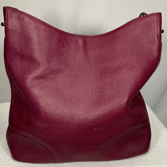 Tory Burch Maroon Leather Hobo Bag - Picture 7 of 16
